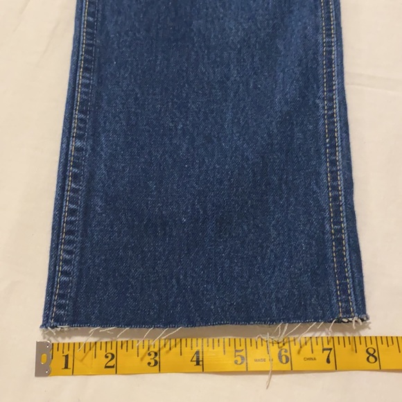 Vintage High-rise Wide-leg Cropped Blue Denim Jean - Picture 7 of 8